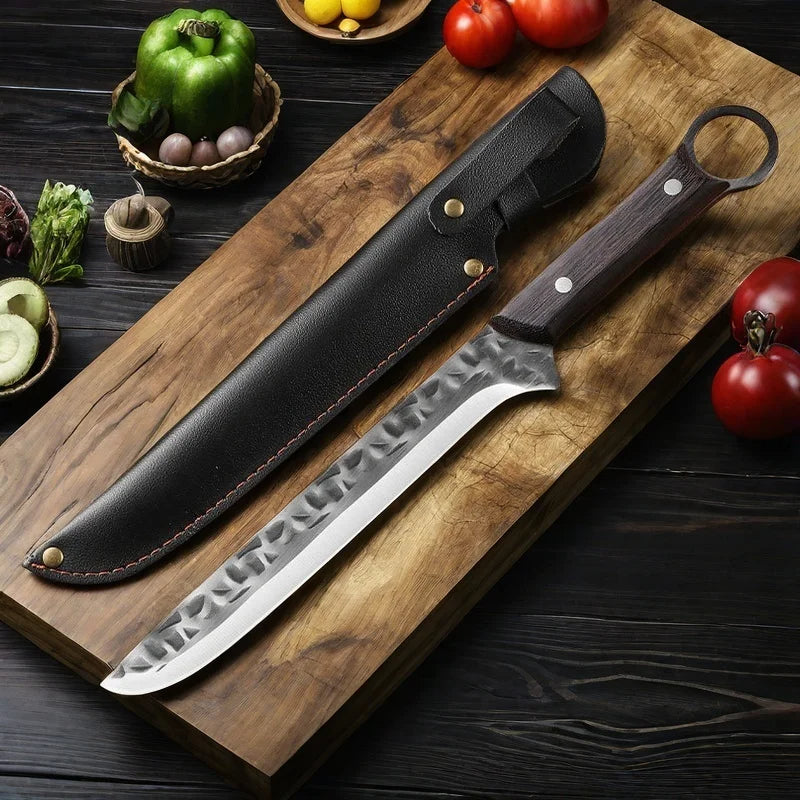 couteau de cuisine grand en présentation