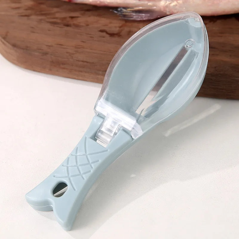 éplucheur de poisson bleu