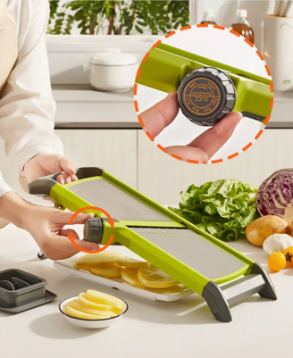 mandoline ajustable par simple bouton