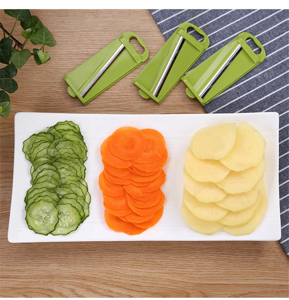 mandoline et démonstration de coupe différente
