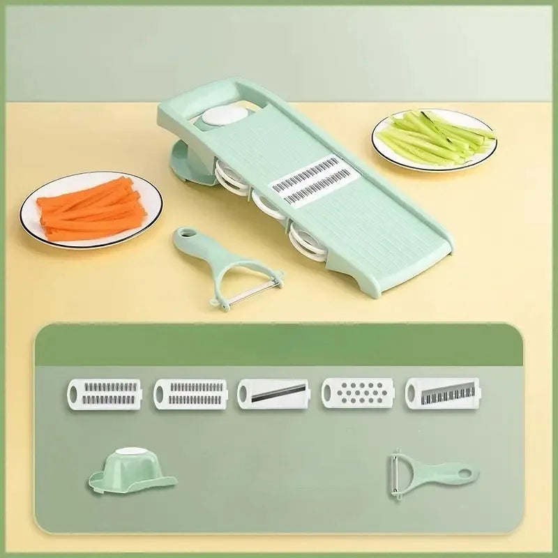 mandoline verte en démonstration
