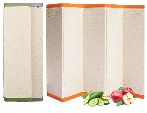 planche à découper pliable avec fruits