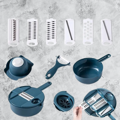 Mandoline Manuel - CutShredGrater™ - Bleu