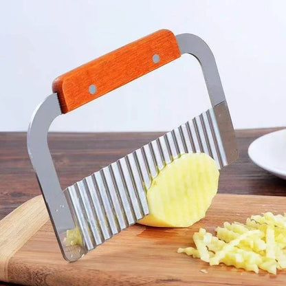 coupe-frites-ondulées en utilisation