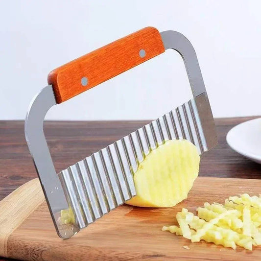 coupe-frites-ondulées en utilisation