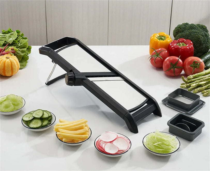 mandoline ajustable de couleur noir présentation